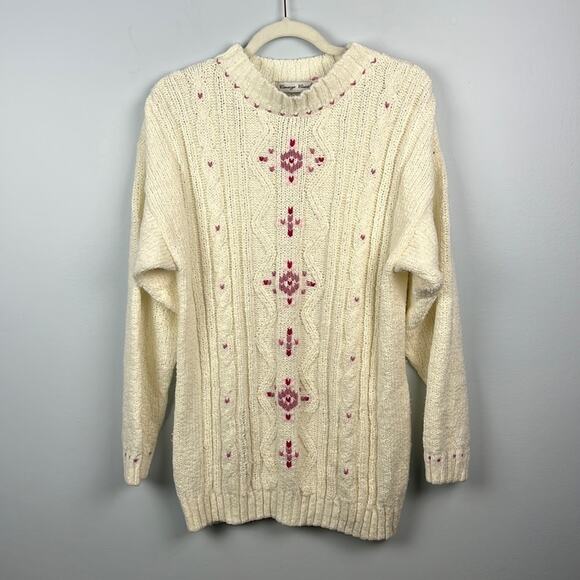 Vintage Carriage Court longline mock neck heart detail knit sweater - Picture 1 of 7